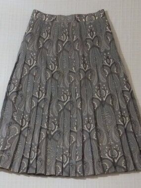 St. Michael Skirt Womens 12 Long Gray Midi Length Pleated Lined Zipper 100% Wool